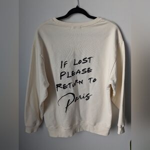 Cream Sweatshirt with Paris Print